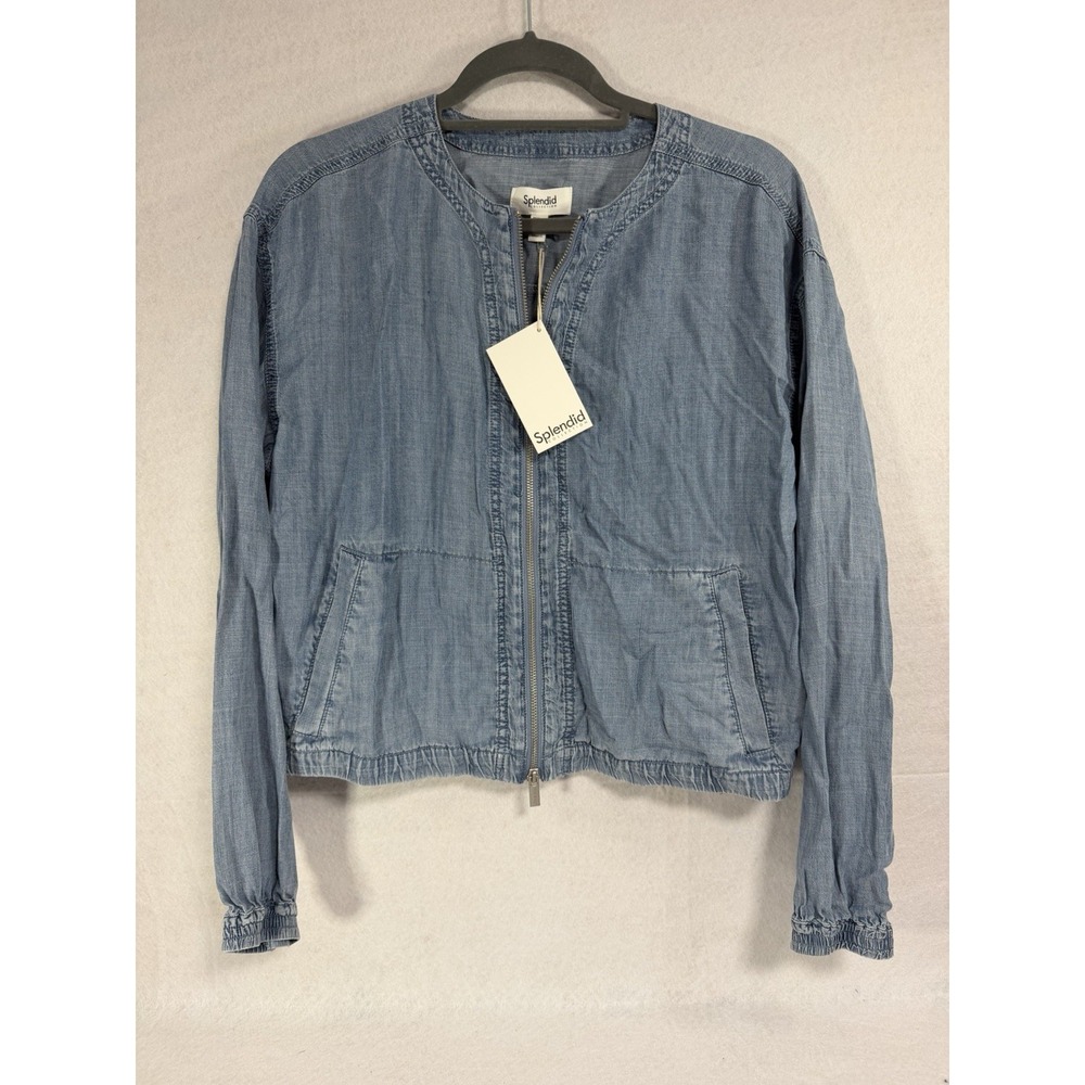 Splendid Clea Indigo Bomber Jacket in New With Tags (NWT), Women's Medium
